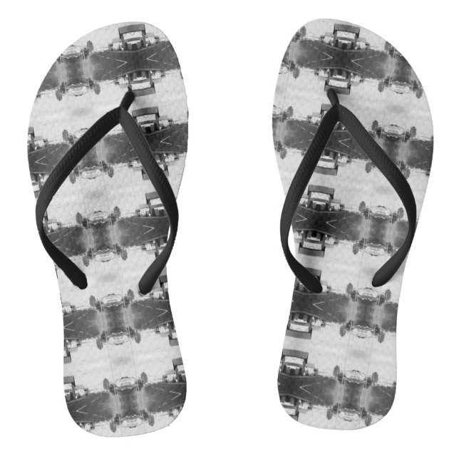 Vintage Algeria Algiers street building Flip Flops (Footbed)