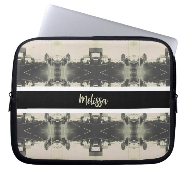 Vintage Algeria Algiers street building Postcard Laptop Sleeve (Front)