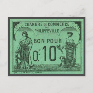 Vintage Algeria Chambre de Commerce, Philippeville Postcard