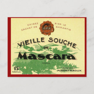 Vintage Algerian Wine , Mascara Vieille Souche Postcard