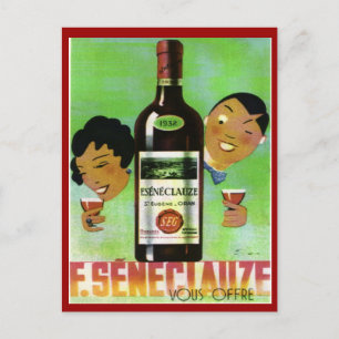 Vintage Algerian Wine, Seneclauze Postcard