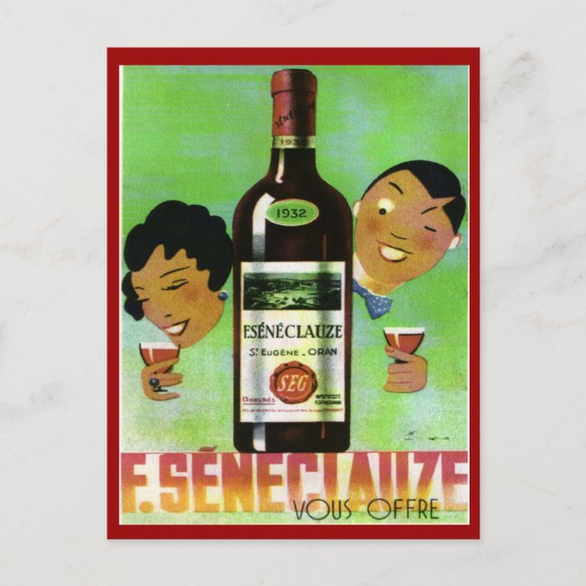 Vintage Algerian Wine, Seneclauze Postcard (Front)