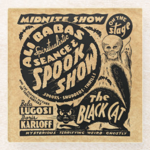 Vintage Ali Baba Seance & Spook Show Glass Coaster