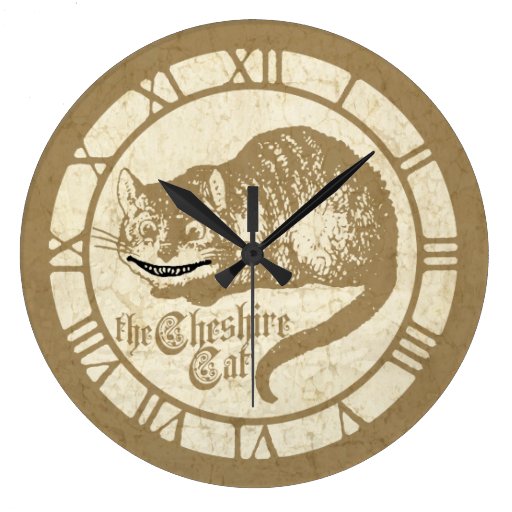 Image of Vintage Alice Cheshire Cat Large Clock