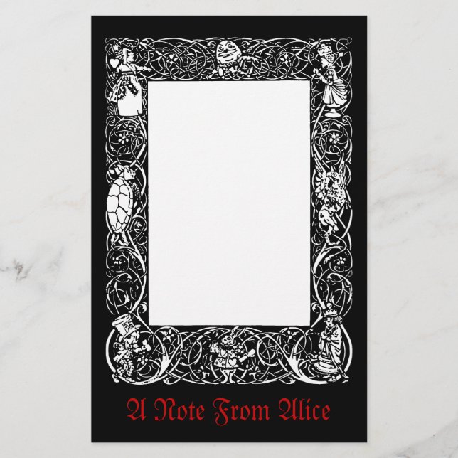 Vintage Alice Fancy Border Stationery (Front)