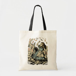 Vintage Alice Flying Cards Dark Tote Bag