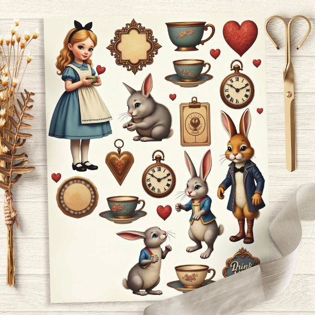 Vintage Alice Fussy Cut Wonderland Design (Creator Uploaded)