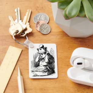 Vintage Alice in Wonderland, Alice w Queen's Crown Key Ring