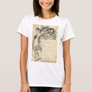 Vintage Alice In Wonderland And Cat Above Tree T-Shirt