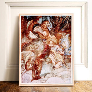 Vintage Alice in Wonderland Animal Friends Poster