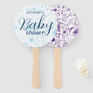 Vintage Alice in Wonderland Baby Shower Hand Fan