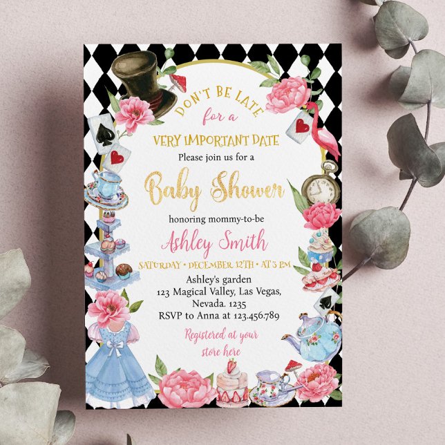 Vintage Alice in Wonderland Baby Shower Invitation (Creator Uploaded)