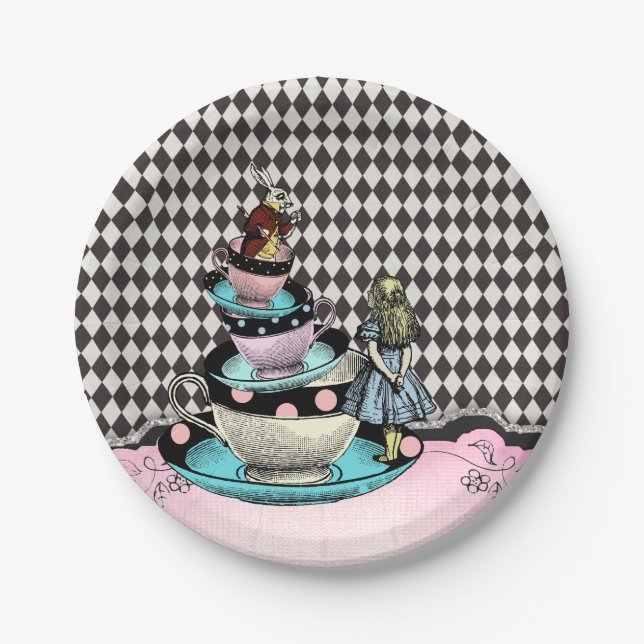 Vintage Alice in Wonderland Baby Shower Paper Plate (Front)