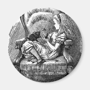 Vintage Alice in Wonderland book drawing Magnet