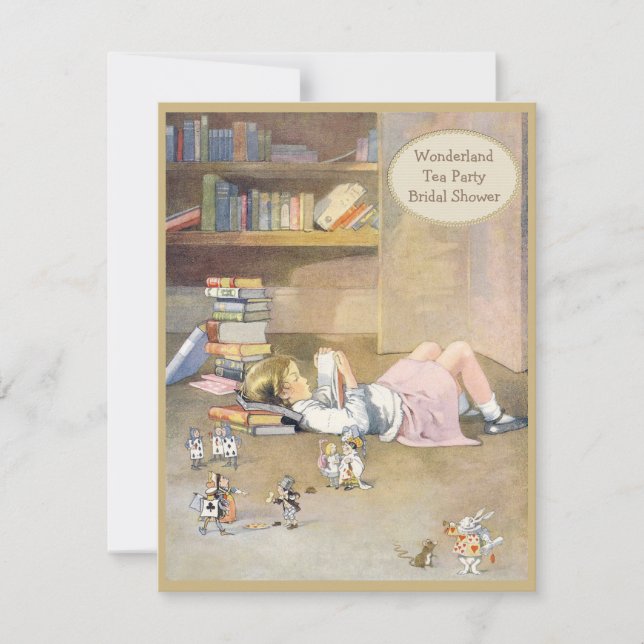 Vintage Alice in Wonderland Bridal Shower Invitation (Front)