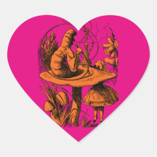 Vintage Alice in Wonderland Centipede Heart Sticker