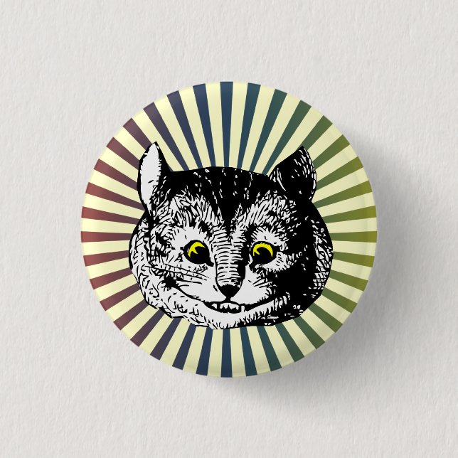 Vintage Alice in Wonderland Cheshire Cat Art Badge (Front)