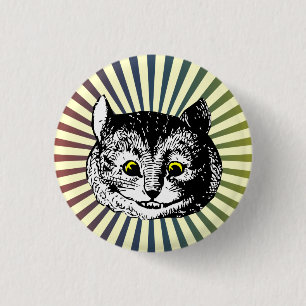 Vintage Alice in Wonderland Cheshire Cat Art Badge