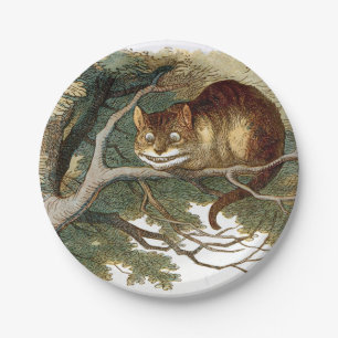 Vintage Alice in Wonderland Cheshire Cat Art Paper Plate