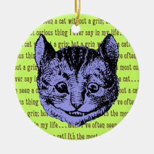 Vintage Alice in Wonderland Cheshire Cat Ceramic Tree Decoration