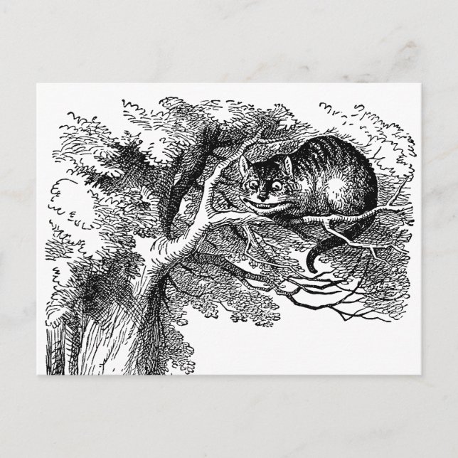 Vintage Alice in Wonderland, Cheshire Cat Postcard (Front)