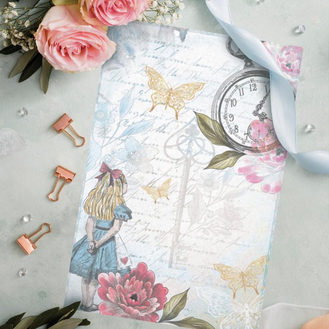 Vintage Alice In Wonderland Collage Decoupage Tissue Paper (Creator Uploaded)