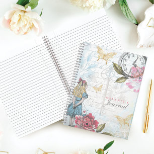Vintage Alice In Wonderland Decoupage Collage Notebook
