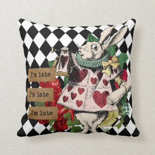 Vintage Alice in Wonderland Decoupage Cushion