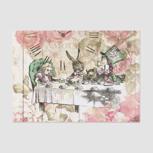 Vintage Alice in Wonderland Decoupage Tissue Paper (Front)