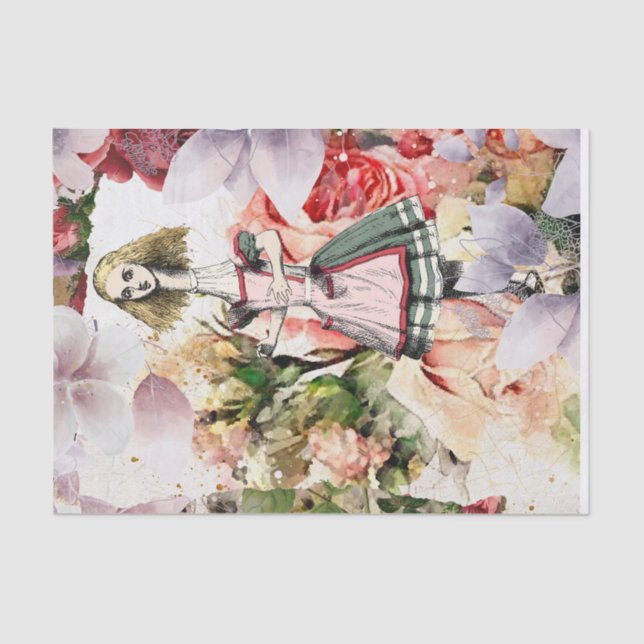 Vintage Alice in Wonderland Decoupage Tissue Paper (Front)