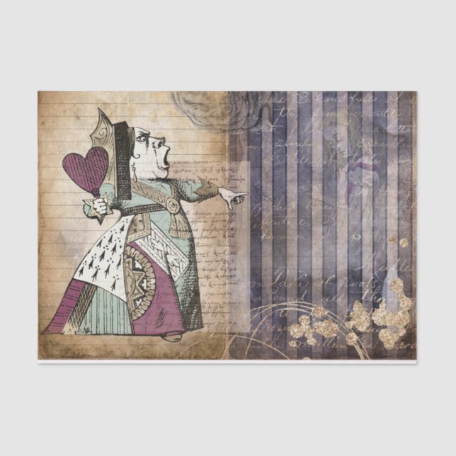 Vintage Alice in Wonderland Decoupage Tissue Paper (Front)