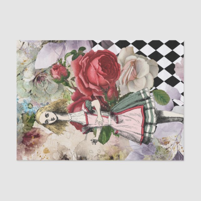 Vintage Alice in Wonderland Decoupage Tissue Paper (Front)