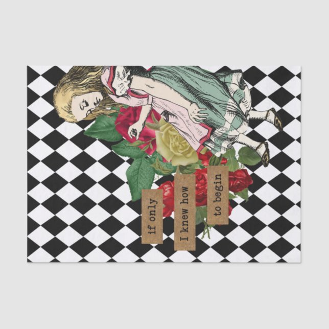 Vintage Alice in Wonderland Decoupage Tissue Paper (Front)