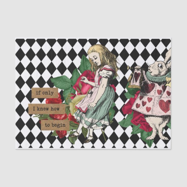 Vintage Alice in Wonderland Decoupage Tissue Paper (Front)