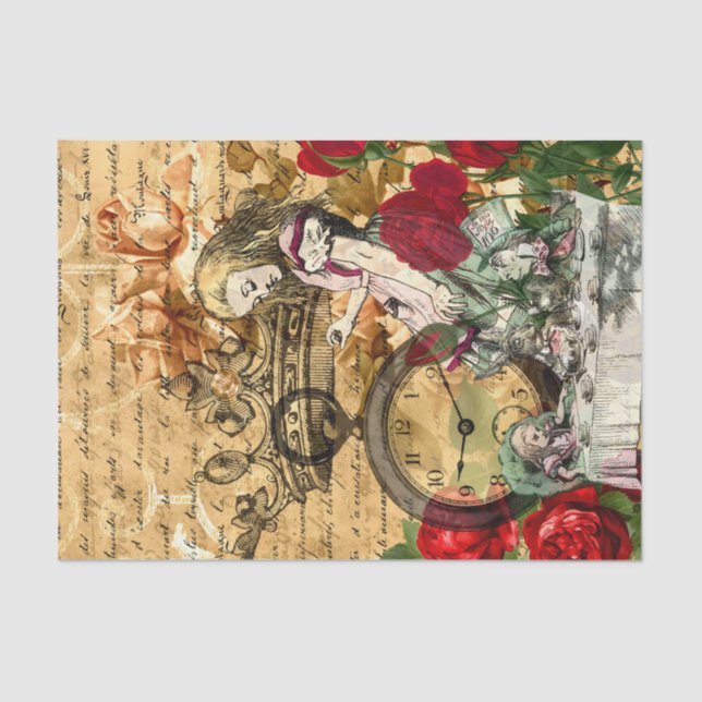 Vintage Alice in Wonderland Decoupage  Tissue Paper (Front)