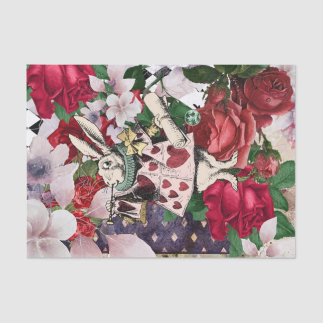 Vintage Alice in Wonderland Decoupage Tissue Paper (Front)