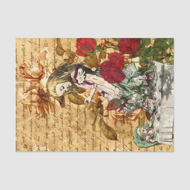 Vintage Alice in Wonderland Decoupage Tissue Paper (Front)