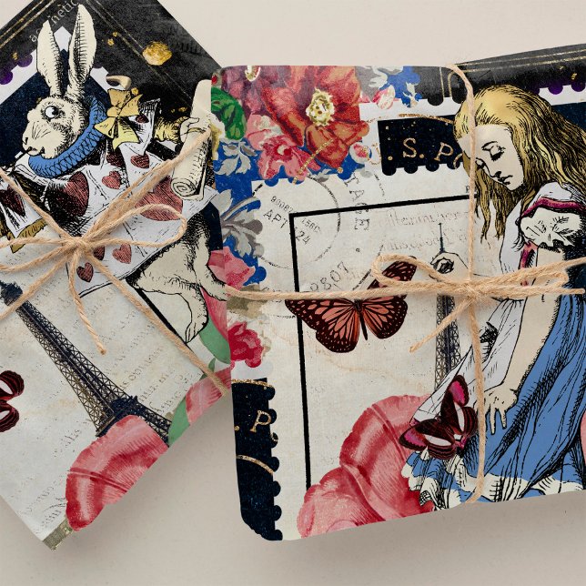 Vintage Alice in Wonderland Decoupage Wrapping Paper Sheet (Creator Uploaded)