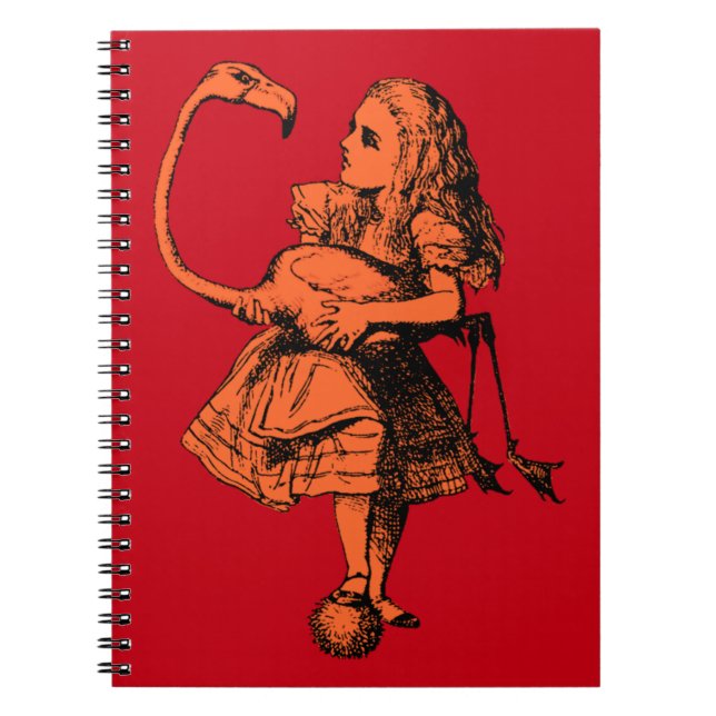 Vintage Alice in Wonderland Flamingo Notebook (Front)