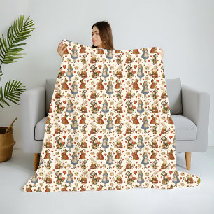 Vintage Alice in Wonderland  Fleece Blanket