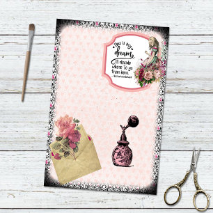 Vintage Alice in Wonderland Floral Perfume Tissue Paper