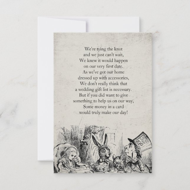 Vintage Alice in Wonderland Gift Poem (Front)