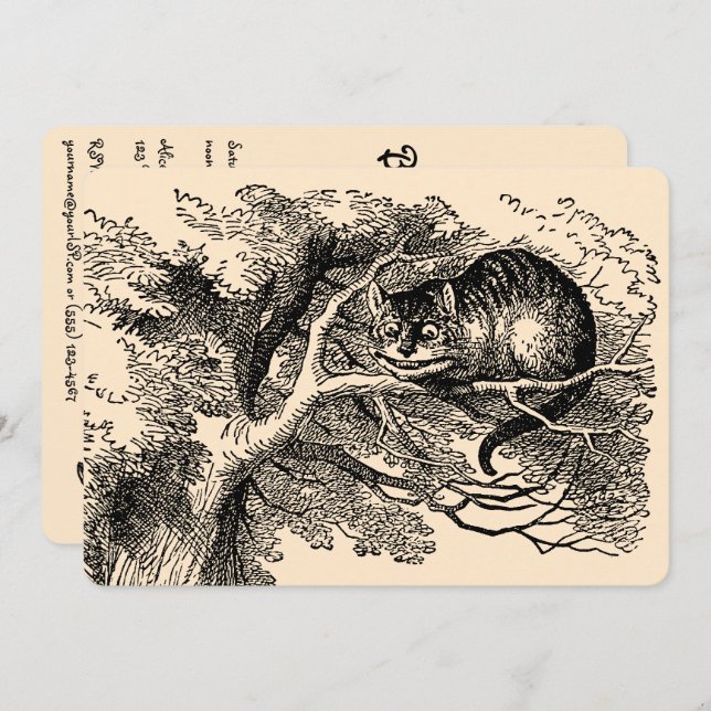 Vintage Alice in Wonderland, Girl Birthday Invitation (Front/Back)