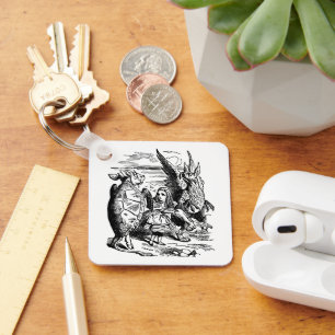 Vintage Alice in Wonderland, Gryphon, Mock Turtle Key Ring