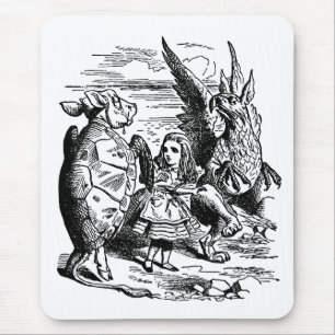 Vintage Alice in Wonderland, Gryphon, Mock Turtle Mouse Mat