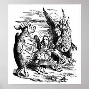 Vintage Alice in Wonderland, Gryphon, Mock Turtle Poster