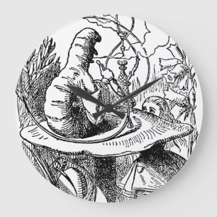 Vintage Alice in Wonderland Hookah Caterpillar Large Clock