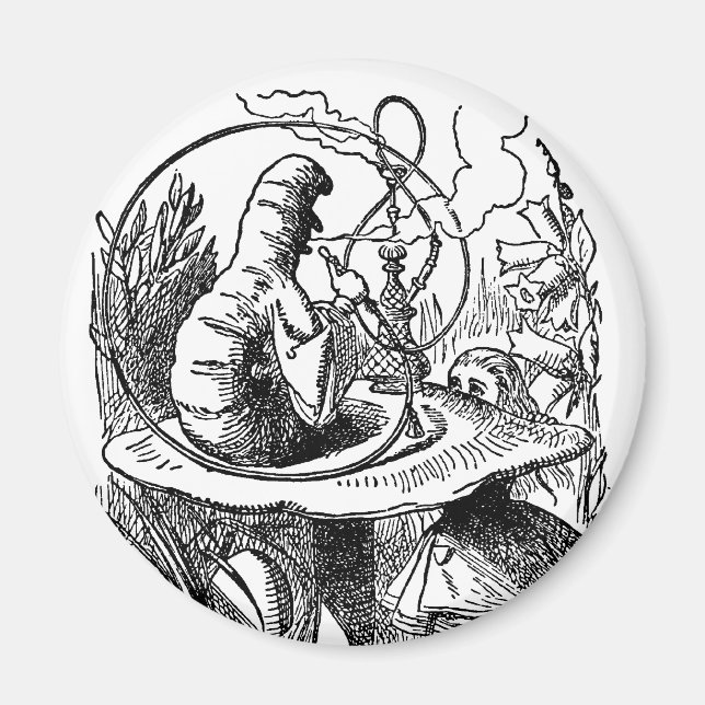 Vintage Alice in Wonderland Hookah Caterpillar Magnet (Front)