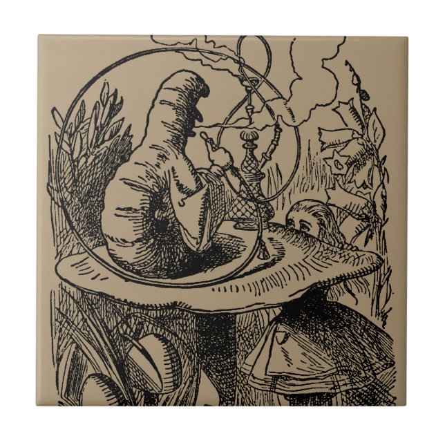 Vintage Alice in Wonderland Hookah Caterpillar Tile (Front)