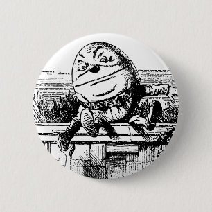 Vintage Alice in Wonderland, Humpty Dumpty on Wall 6 Cm Round Badge